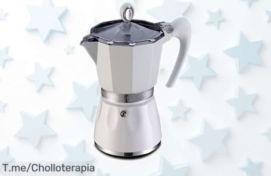 Cafetera italiana GAT blanca con diseño moderno para 3 tazas en un abrir y cerrar, precio rebajado que no dura mucho ¡date prisa o se lo lleva otro!