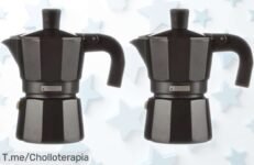Cafetera italiana Monix Vitro Noir pack 2 con asa antideslizante y limpieza fácil, precio rebajado por tiempo limitado para que disfrutes del mejor café en casa ¡No dejes escapar este super chollo ya!