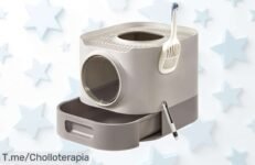 Caja de arena cerrada para gatos Feandrea XXL con tapa y accesorios diseño genial que reduce el rastro ¡Aprovecha este super chollo ahora con precio rebajado y hazle la vida más fácil a tu gato!
