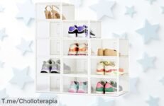 Caja organizadora de zapatos Amazon Basics pack de 12 apilables y plegables rebajada con un super chollo para que guardes y veas tus zapatos fácil y rápido ¡date prisa que vuelan!