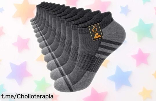 Calcetines tobilleros Stoeury hombre 6 pares súper transpirables y antiampollas con soporte para correr, rebajados a un precio loco, ¡no dejes escapar este ofertón que vuela!