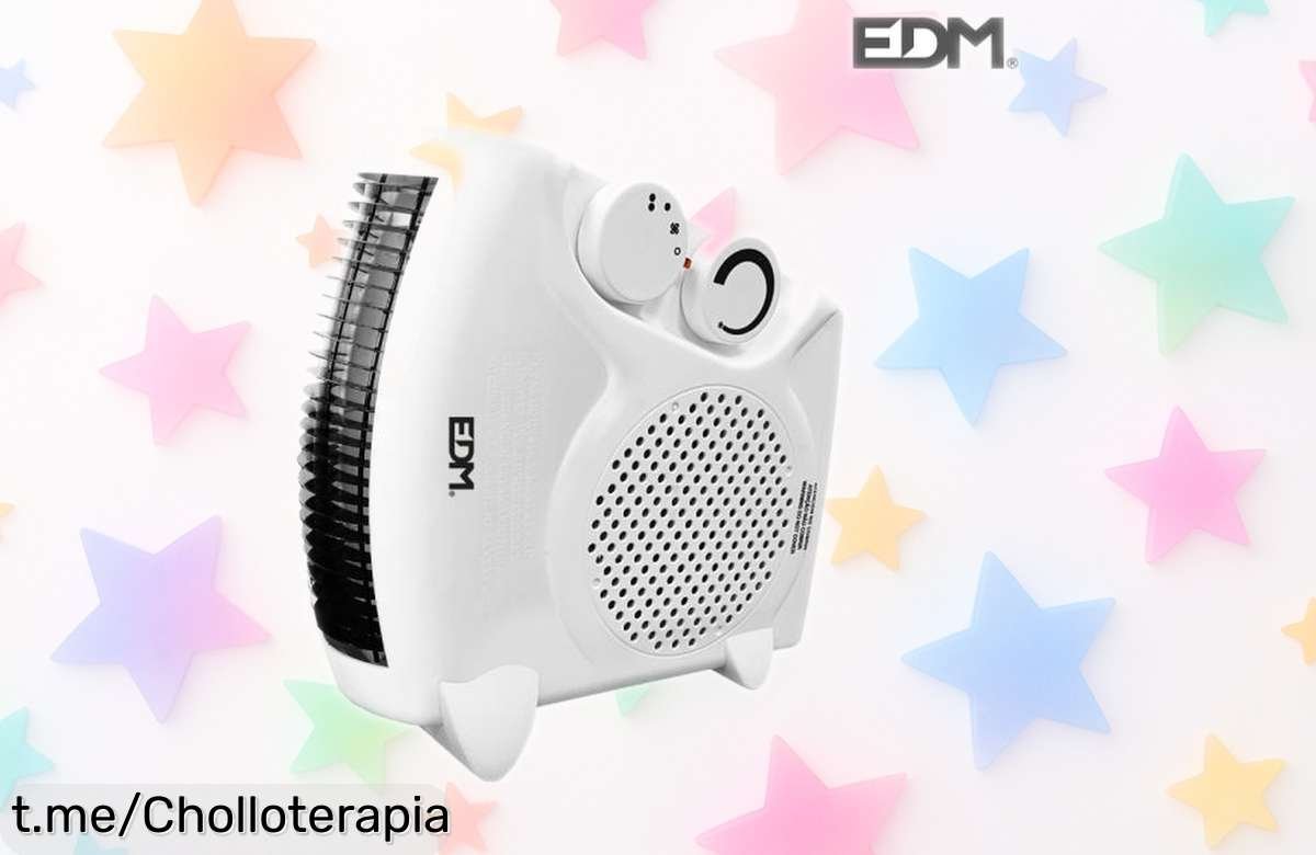 Calefactor compacto 2 en 1 edm con potencia ajustable para calentar rápido y justo a tu gusto, ahora rebajado por tiempo limitado un super chollo que no puedes dejar escapar ¡quema frío ya y llévate este ofertón antes de que vuele!