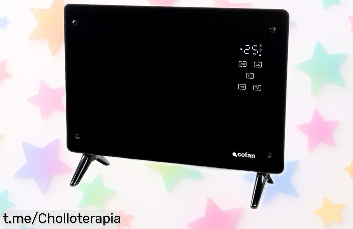 Calefactor convector radiante 1500 W con panel de vidrio y control remoto a precio rebajado prepárate para disfrutar calor inmediato y un temporizador fácil de usar ¡este super chollo vuela rápido, no esperes más!