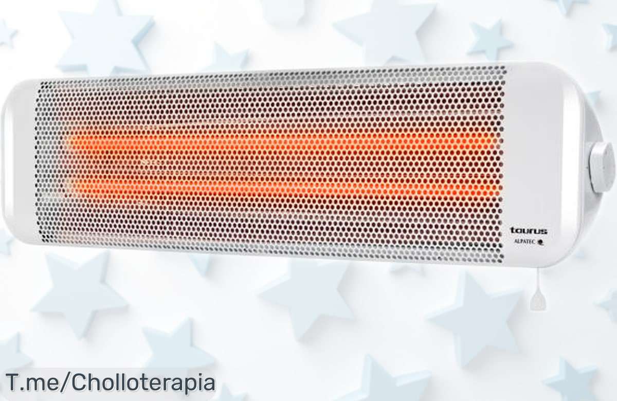 Calefactor para baño Taurus Bagno 2Q con 1.200 W y cable extra largo, potencia que calienta rápido, precio rebajado de lujo en oferta limitada ¡Corre antes de que se acabe este super chollo!