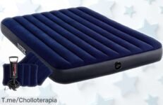 Cama de aire Intex Dura Classic Downy resistente hasta 273 kg que se infla en 5 minutos con un precio rebajado nunca visto y una oferta tan rápida como tu descanso ¡No la dejes escapar!