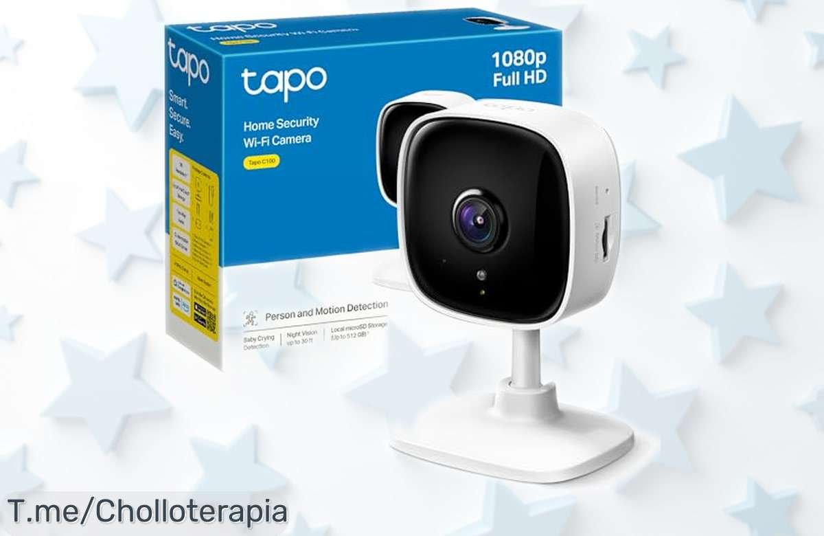 Cámara de vigilancia WiFi Tapo 1080P con visión nocturna y audio bidireccional a precio rebajado para proteger a tus peques y peludos; detección instantánea de movimiento ¡no dejes que se escape este super chollo, unidades limitadas!