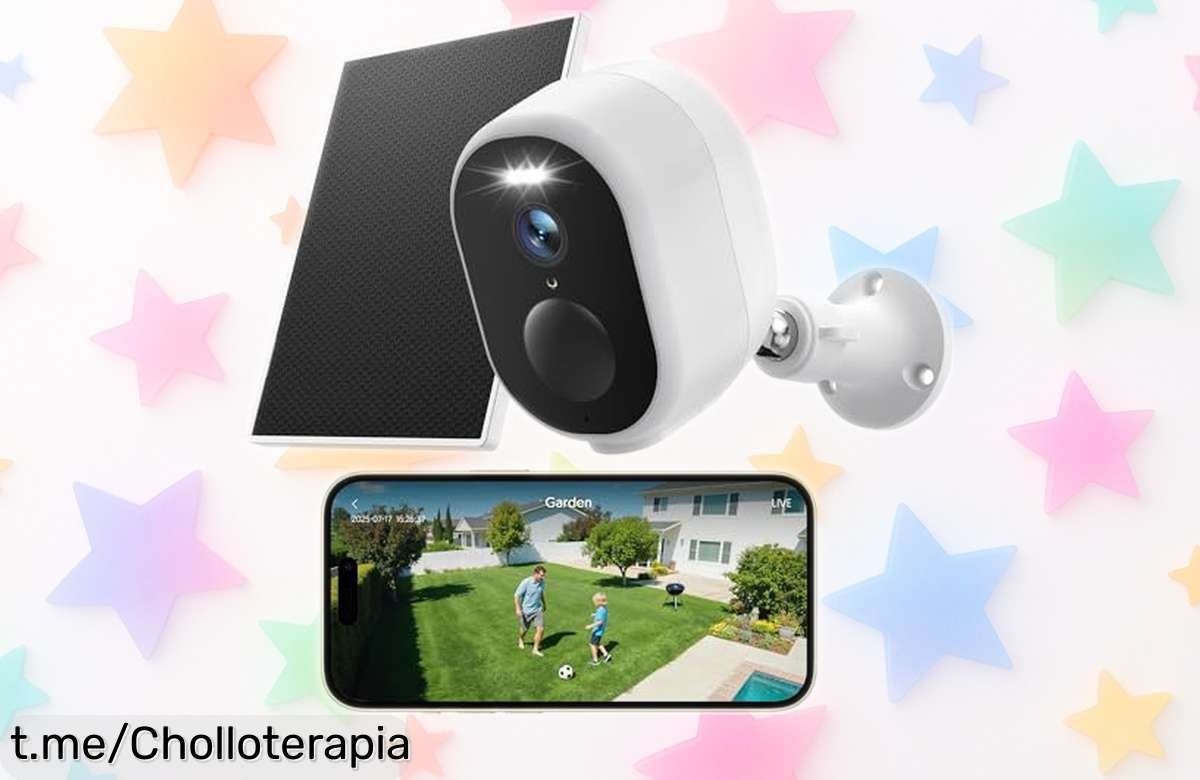 Cámara de vigilancia WiFi exterior con batería solar 5200mAh, visión nocturna en color y sirena PIR a precio rebajado, una oportunidad brutal que protege tu casa sin complicaciones ¡aprovecha ya antes que suba!