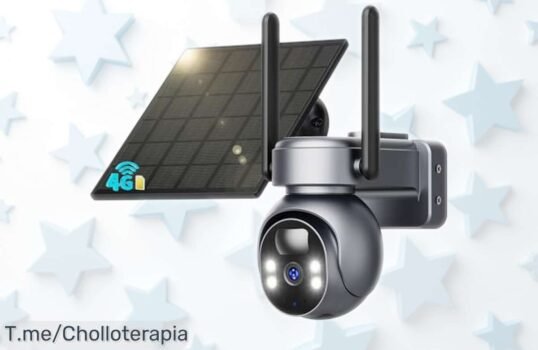 Cámara de vigilancia exterior SEHMUA 4G LTE con visión 360° y batería solar, precio rebajado para que no pierdas ni un detalle ¡oferta limitada a tope que se agota ya!