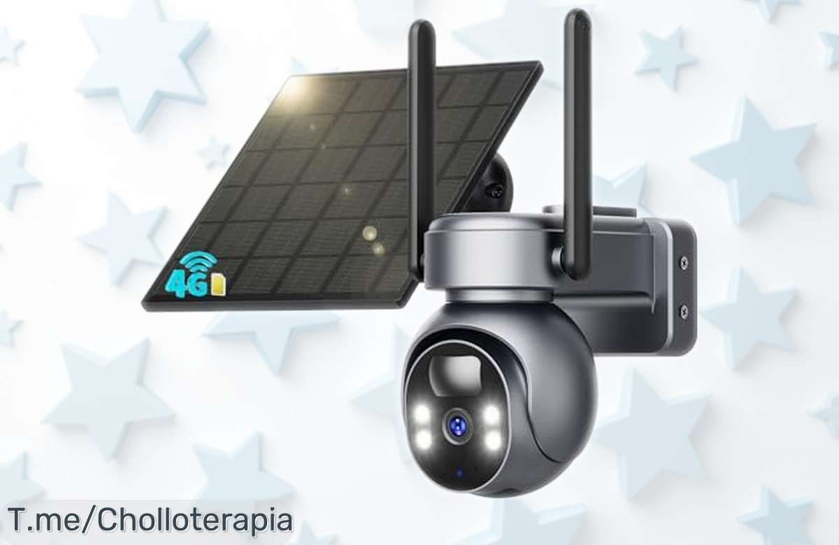 Cámara de vigilancia exterior SEHMUA 4G LTE con visión 360° y batería solar, precio rebajado para que no pierdas ni un detalle ¡oferta limitada a tope que se agota ya!