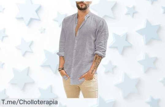 Camisa de lino para hombre estilo casual resistente con un precio rebajado que no vas a creer aprovecha este súper ofertón antes de que se agote ¡corre porque vuelan!