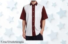 Camisas de bolos vintage para hombre con flow único y botones en contraste bajadas a precio loco, un ofertón que no dura mucho para lucir casual este verano ¡corre que vuelan!