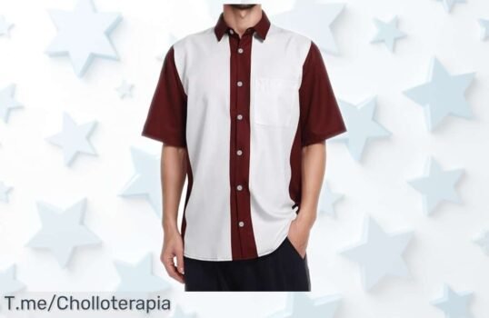 Camisas de bolos vintage para hombre con flow único y botones en contraste bajadas a precio loco, un ofertón que no dura mucho para lucir casual este verano ¡corre que vuelan!
