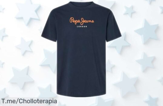 Camiseta Pepe Jeans Eggo para hombre con maxi logo que resalta tu estilo, corte clásico y cuello redondo a precio rebajado ¡Oferta limitada que vuela rápido, aprovecha ya este super chollo!
