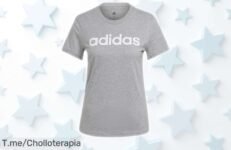 Camiseta adidas Essentials Slim logo para mujer con diseño entallado y manga corta a precio rebajado que vuela rápido, no dejes pasar este super chollo para renovar tu estilo ya mismo