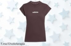 Camiseta adidas mujer Essentials Linear Cotton en shadow brown blanca con precio rebajado brutal por tiempo limitado siente la calidad y estilo sin vaciar tu bolsillo no dejes que te la quiten ¡Corre que vuelan!