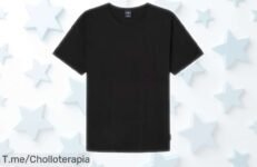 Camiseta básica negra Springfield en lycra y algodón que realza tu figura, diseño moderno irresistible y precio rebajado por tiempo limitado para que renueves ya tu armario con un super chollo imperdible