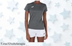 Camiseta deportiva Joma para mujer con máxima transpirabilidad ideal para sudar sin agobios, ¡rebajada a un precio de ganga que vuela rápido! No pierdas esta oportunidad única, corre y consigue la tuya antes de que se acaben todas
