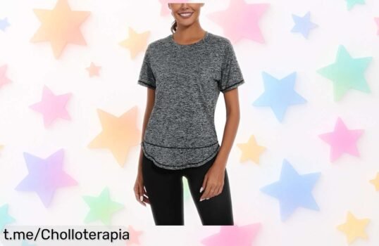 Camiseta deportiva Litherday para mujer con secado rapidísimo y efecto moldeador, rebajada en un super chollo único que no dura mucho ¡Hazte ya con la tuya y luce genial sin esperas!