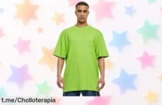 Camiseta hombre Urban Classics TB006Tall Tee verde lima súper transpirable y con corte largo moderno, ahora rebajada en un super chollo que no puedes dejar escapar ¡date prisa que vuelan!