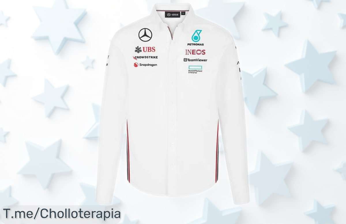 Camiseta manga larga para hombre Mercedes AMG Petronas con diseño exclusivo y precio rebajado, ¡súper chollo que no vas a creer! Ponte a la última y corre antes de que se agoten estas unidades limitadas.
