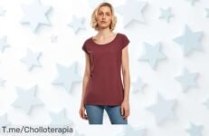 Camiseta mujer Build Your Brand BB013 en cherry con acabado premium que se nota y se siente, precio rebajado ¡Oferta limitada para renovar tu estilo ya corre que vuelan!