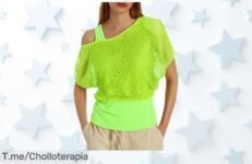 Camiseta neón años 80-90 para mujer con estilo único y precio rebajado que no volverá, ¡un súper chollo por tiempo limitado! Aprovecha ya antes de que desaparezca esta caída de precio brutal