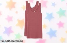Camisetas de tirantes para mujer Amazon Essentials pack de 2 en ciruela con ajuste entallado y tela que no pierde forma, precio rebajado solo por tiempo limitado, ¡un súper chollo para renovar tu armario ya sin pensarlo!