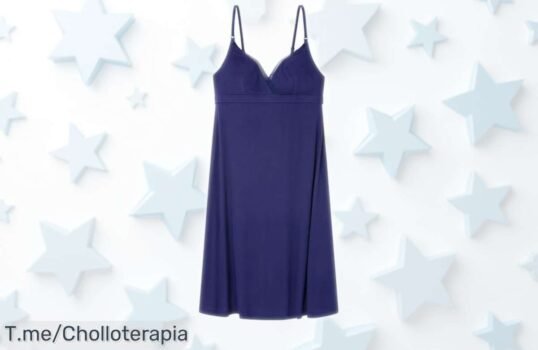 Camisón para mujer maternity Women’Secret azul con tejido soft, diseño especial para mamás y precio rebajado ¡una oferta limitada que vuela rápido!