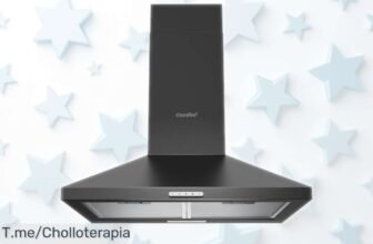 Campana extractora COMFEE' PYRA17B60 negra con luz LED y súper succión que acaba con olores al instante precio rebajado, un ofertón limitado ¡Date prisa que vuelan las unidades!