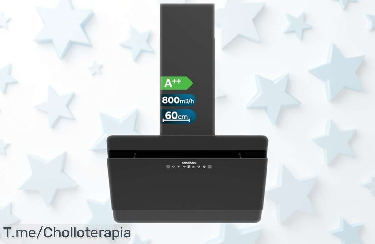 Campana extractora Cecotec Bolero Flux 60cm con succión bestial de 800m3/h y mando por gestos a precio rebajado que vuela rápido ¡corre que vuelan estas unidades, tu cocina lo merece ya!