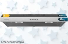 Campana extractora Cecotec Bolero Flux 60cm súper potente con motor de 70W y luz, ahora a precio rebajado ¡No pierdas este ofertón para eliminar olores al instante que está volando!