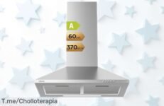 Campana extractora Ciarra CAS6201A con succión potente y luz LED, rebajada a precio de ganga para que elimines olores en un instante ¡Date prisa que quedan pocas unidades!