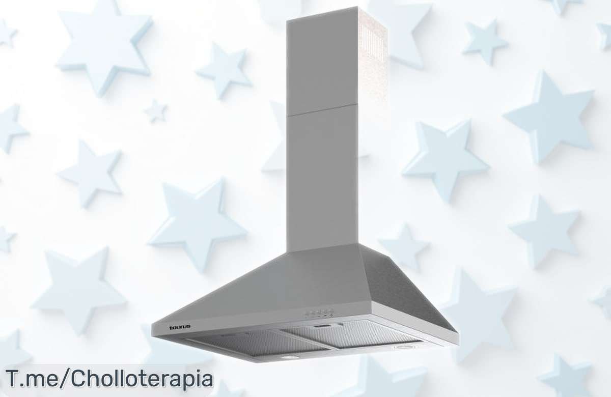 Campana extractora Taurus PR60IXAL en acero inoxidable con potencia de 200 W y cable extra largo, precio rebajado de locura que no puedes dejar escapar ¡Corre que este ofertón vuela!