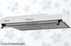 Campana extractora blanca Taurus C60WHAL en acero inoxidable con 60W, calidad y potencia al mejor precio rebajado que no encontrarás otra vez, ¡date prisa que vuelan las unidades y este ofertón se escapa ya!