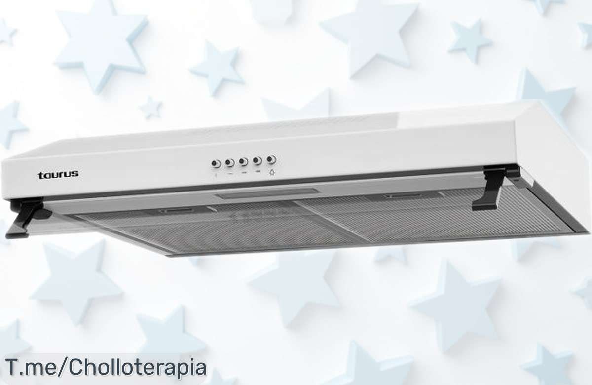 Campana extractora blanca Taurus C60WHAL en acero inoxidable con 60W, calidad y potencia al mejor precio rebajado que no encontrarás otra vez, ¡date prisa que vuelan las unidades y este ofertón se escapa ya!