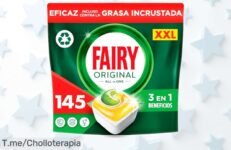 Cápsulas Fairy todo en uno limón 5x29 rebajadas que limpian la grasa más dura sin frotar y dejan tu vajilla brillante al instante chollazo con precio muy bajo ¡Corre que vuelan!