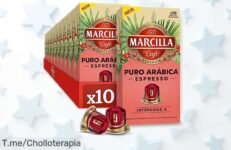 Cápsulas Marcilla puro Arábica espresso 100 unidades con sabor intenso y tueste premium, precio rebajado por tiempo limitado: disfruta el mejor café en casa antes de que vuelen estas cápsulas de auténtico placer