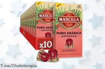 Cápsulas de café Marcilla Puro Arábica para espresso con sabor intenso y cremoso oferta rebajada que volará en pocas horas no pierdas la oportunidad de llevar 100 unidades al precio más bajo del momento