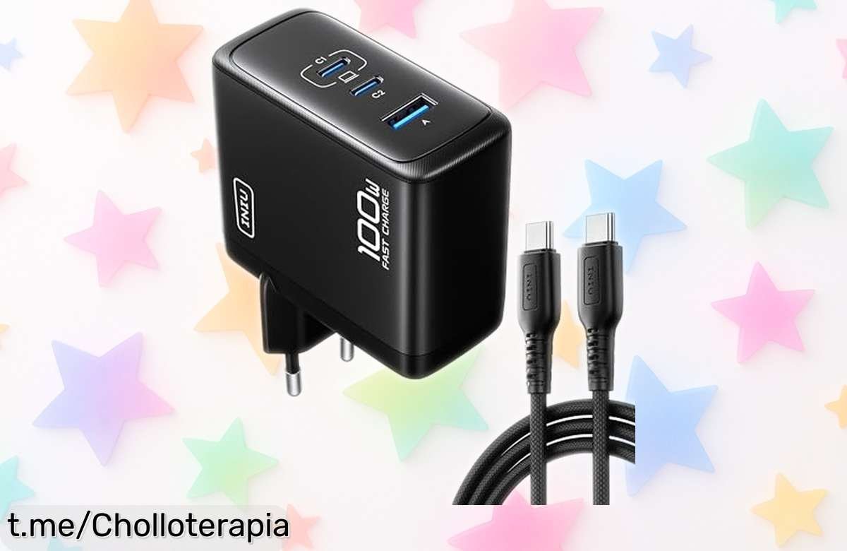 Cargador super rápido INIU 100W con 3 puertos USB C que vuela cargando todo a la vez, rebajado de precio y disponible por tiempo limitado ¡No esperes más para llevarte este ofertón!
