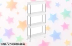 Carro de almacenamiento 4 niveles con ruedas 360°, super resistente y con ganchos ajustables, precio rebajado por tiempo limitado que no puedes dejar escapar ¡Hazte ya con este ofertón antes de que se agote!