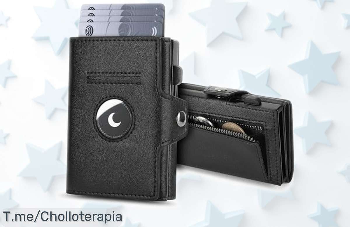 Cartera para hombre BAIGIO con bloqueo RFID y espacio para 8 tarjetas ahora rebajada a un precio loco chollazo solo por tiempo limitado corre que vuelan las unidades