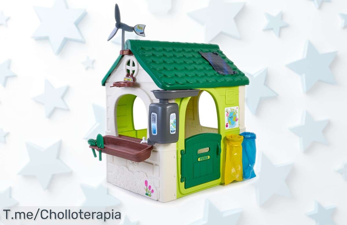 Casa eco house Feber con juegos y molino, diversión sin parar para peques +2 años a precio rebajado más que genial, no dejes que se escape este ofertón limitado porque vuelan las unidades ¡corre ya!