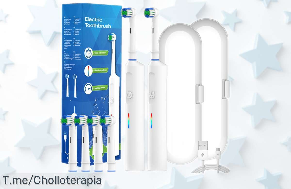 Cepillo eléctrico inteligente giratorio Oral B doble pack con cabezales recargables precio rebajado super chollo para una sonrisa impecable ¡no pierdas esta oferta limitada!