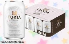 Cerveza tostada Turia Märzen con un sabor único a pan y café ligero, ahora bajada de precio en pack de 12 latas ¡Un super chollo para que no te falte frescura este verano! Corre que vuelan estas ofertas limitadas y ¡disfruta ya!
