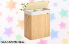 Cesta de lavandería Songmics con doble compartimento y bolsa extraíble, diseño moderno que organiza tu hogar fácil y rápido, ahora rebajada precio muy bajo ¡date prisa antes de que se agoten estas unidades!