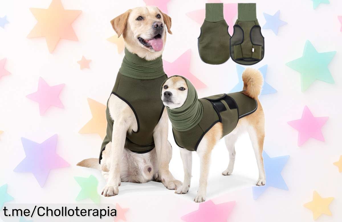 Chaleco antiansiedad para perros y gatos Calm Pets que tranquiliza al instante en tormentas y fuegos, con un descuentazo brutal y precio rebajado solo por tiempo limitado ¡No dejes escapar este chollazo para proteger a tu peludo ya mismo!