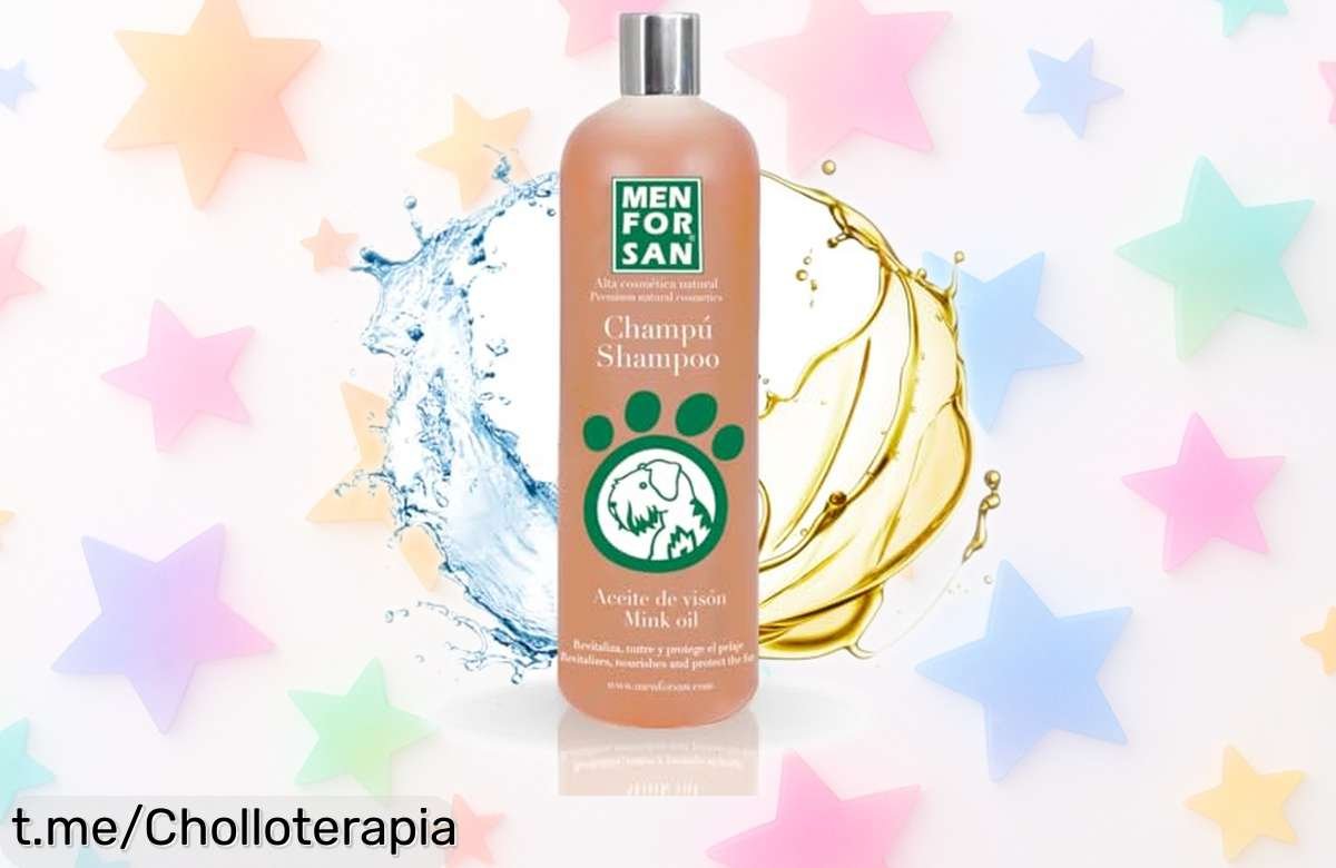 Champú para perros Menforsan con aceite de visón que da brillo y fuerza al pelaje a un precio rebajado impresionante ¡últimas unidades en oferta, corre que vuela!