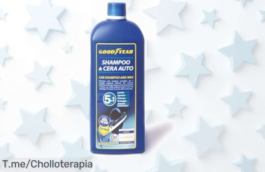 Champú y cera Goodyear 77808 para coche con brillo espectacular y protección extra a precio rebajadísimo que vuela, deja tu coche como nuevo ¡Corre que se acaba esta oferta!