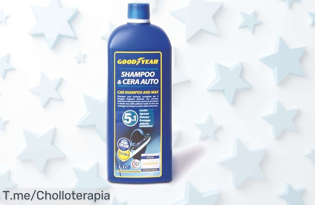 Champú y cera Goodyear 77808 para coche con brillo espectacular y protección extra a precio rebajadísimo que vuela, deja tu coche como nuevo ¡Corre que se acaba esta oferta!