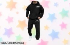 Chándal completo hombre con sudadera y pantalón en oferta brutal, tejido suave y bolsillos prácticos, precio rebajado que no volverás a ver, aprovecha la promo limitada antes de que se agoten las unidades ¡corre ya!